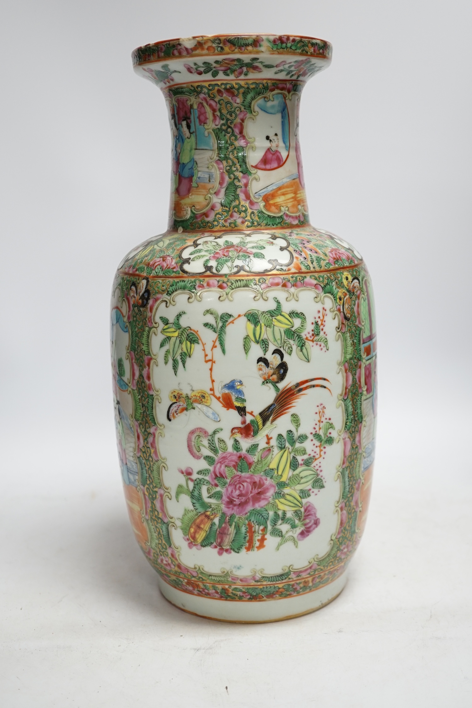 A 19th century Chinese famille rose vase, 36.5cm